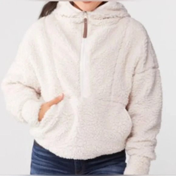 Prana Permafrost Half Zip Soft Cozy Fleece Fluffy Pullover Hoodie Sweater, XL - Picture 2 of 7